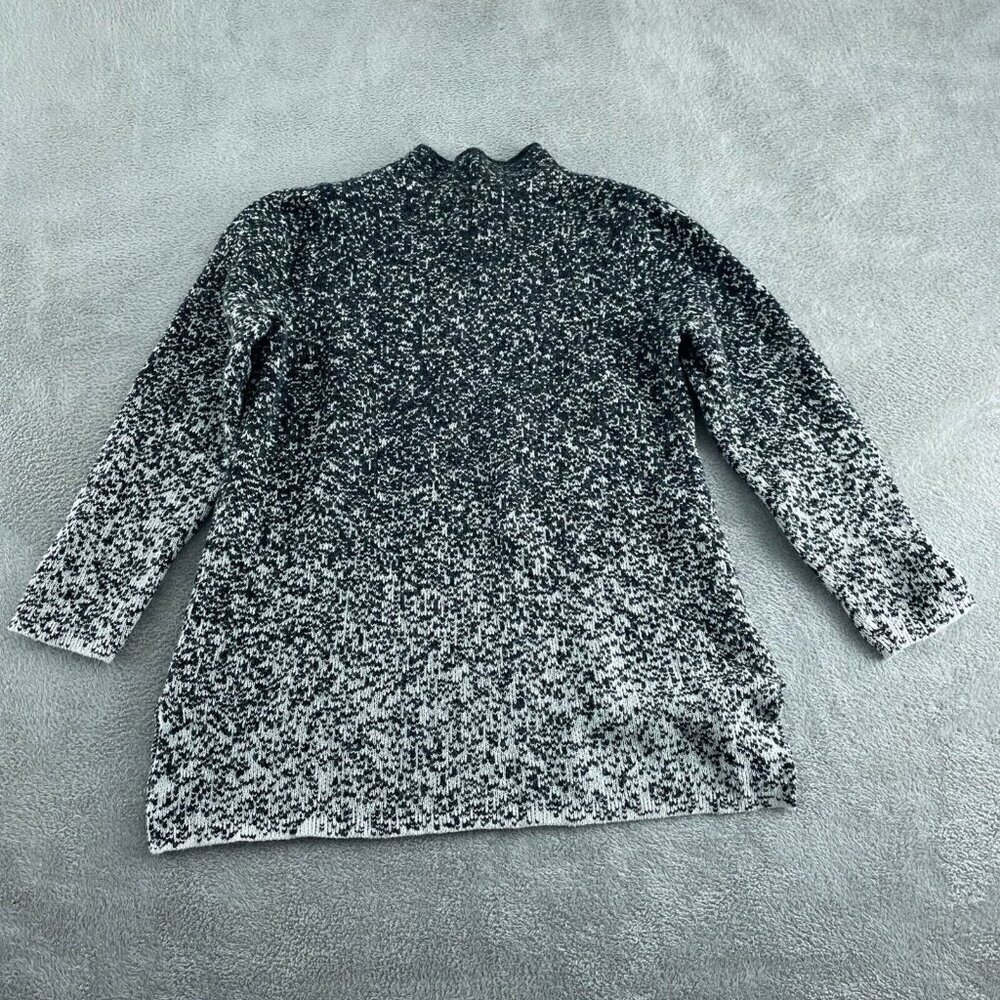 Pure Jill Womens Speckled Black & White Knit Sweater Top M 3658